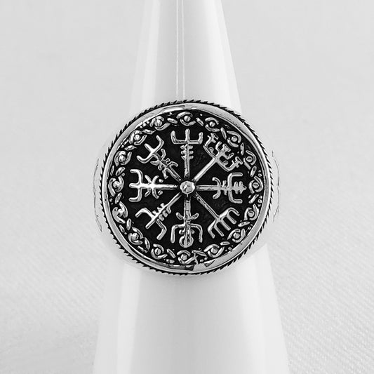 Sterling Silver Viking Compass Ring For Men