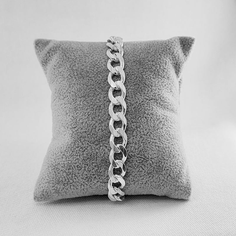 Sterling Silver Curb Bracelet - 8mm Thickness