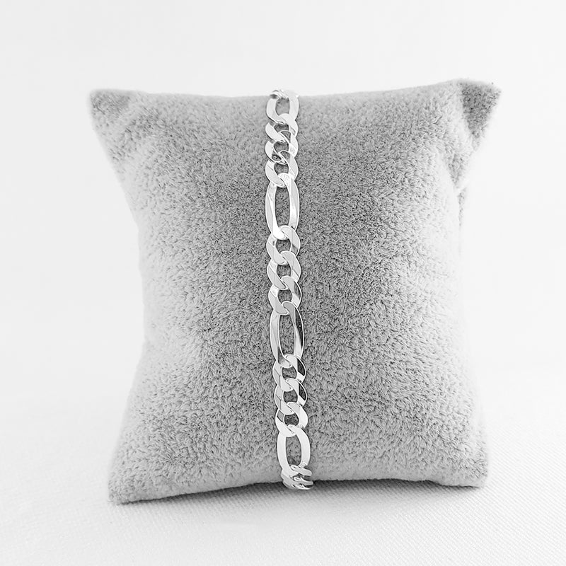 Sterling Silver Extra Flat Figaro Bracelet