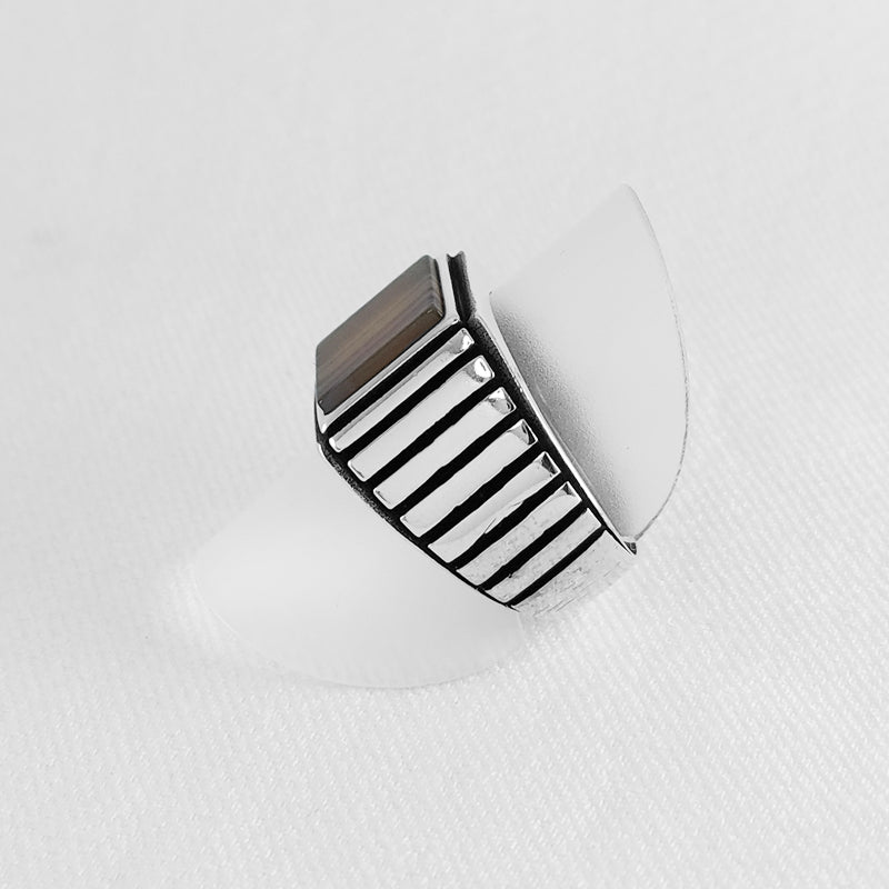 Sterling Silver Agate Stone Ring
