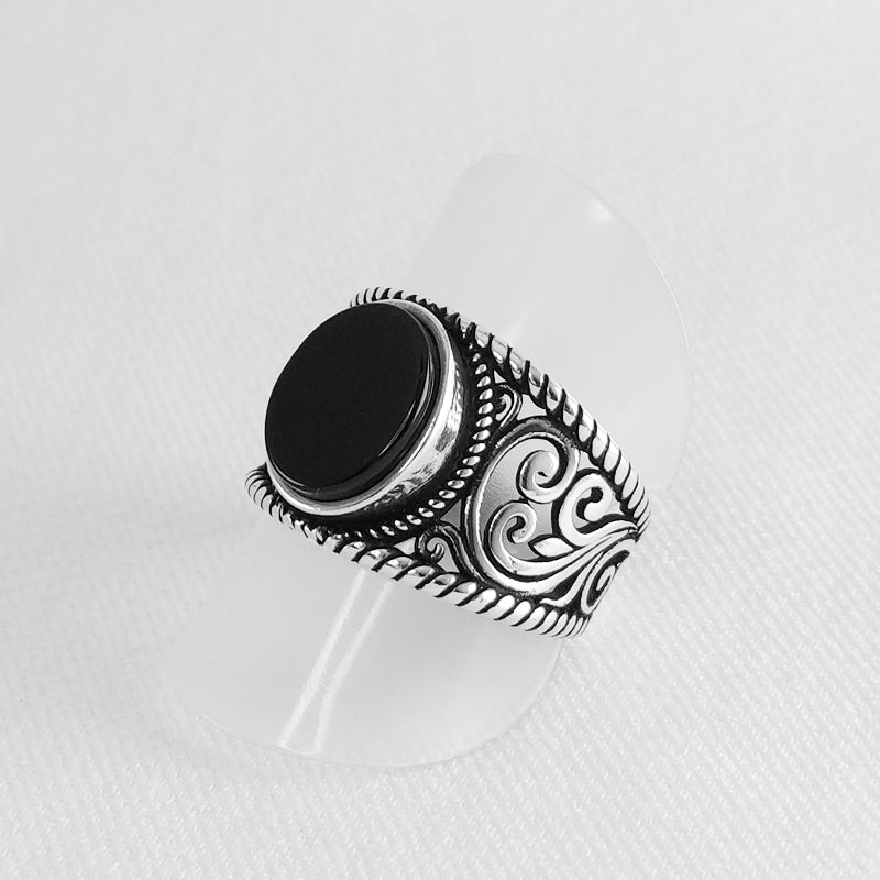 Sterling Silver Onyx Stone Ring