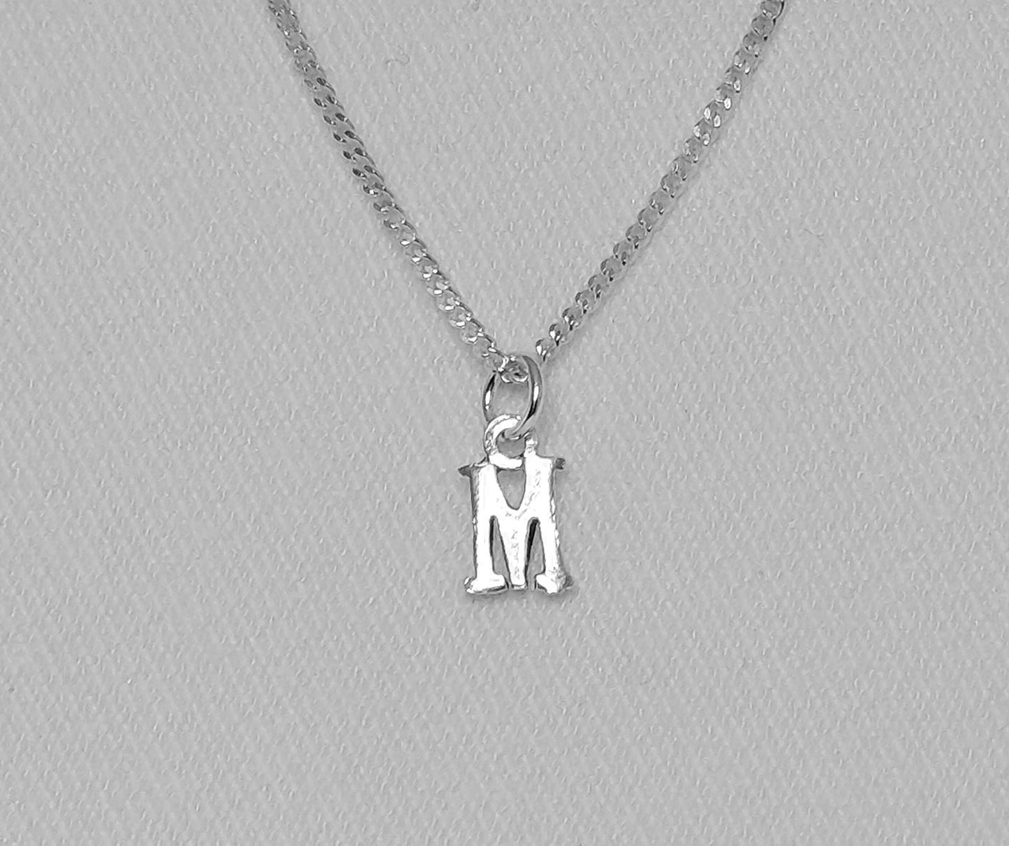 Sterling Silver M Initial Pendant
