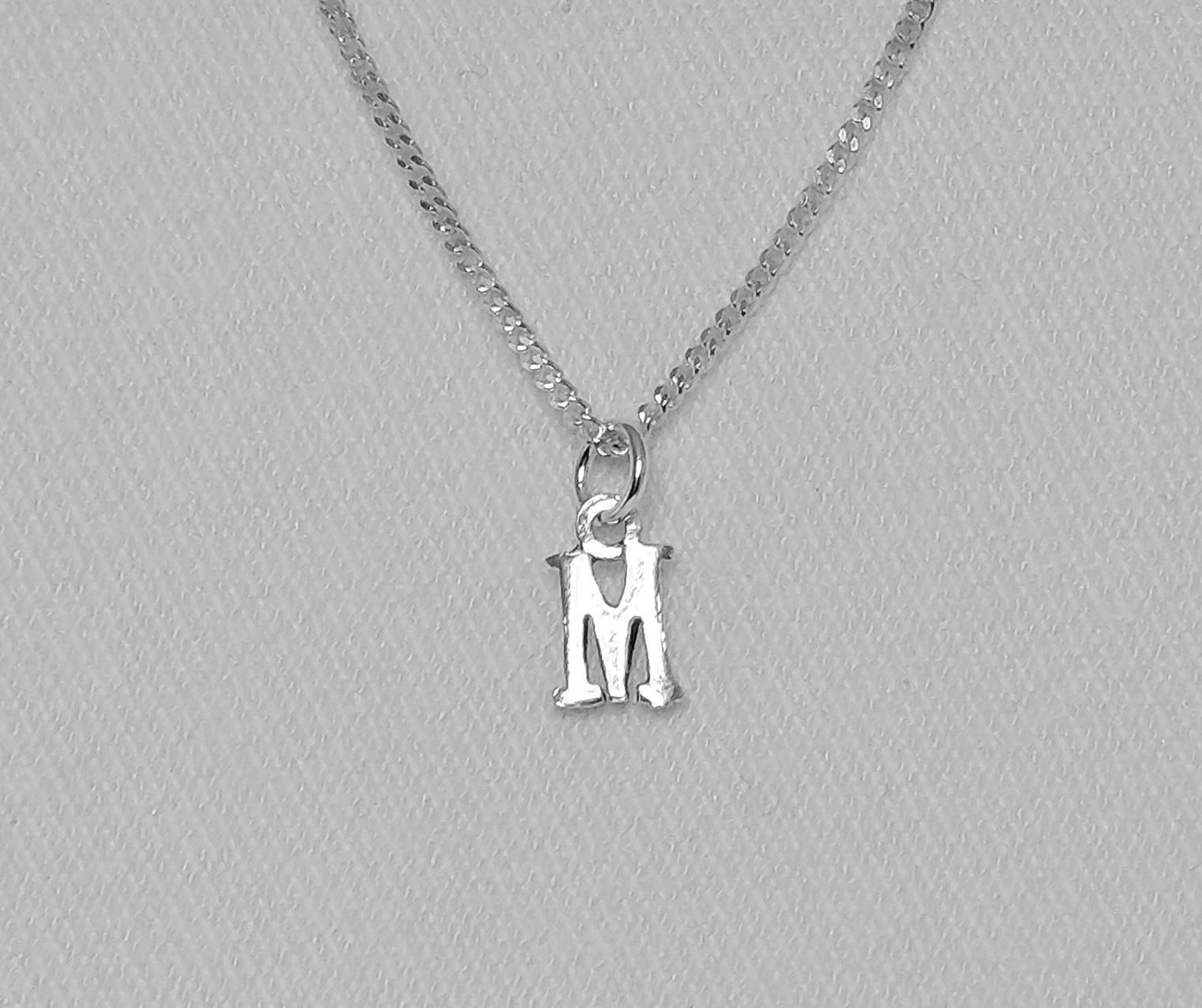 Sterling Silver M Initial Pendant