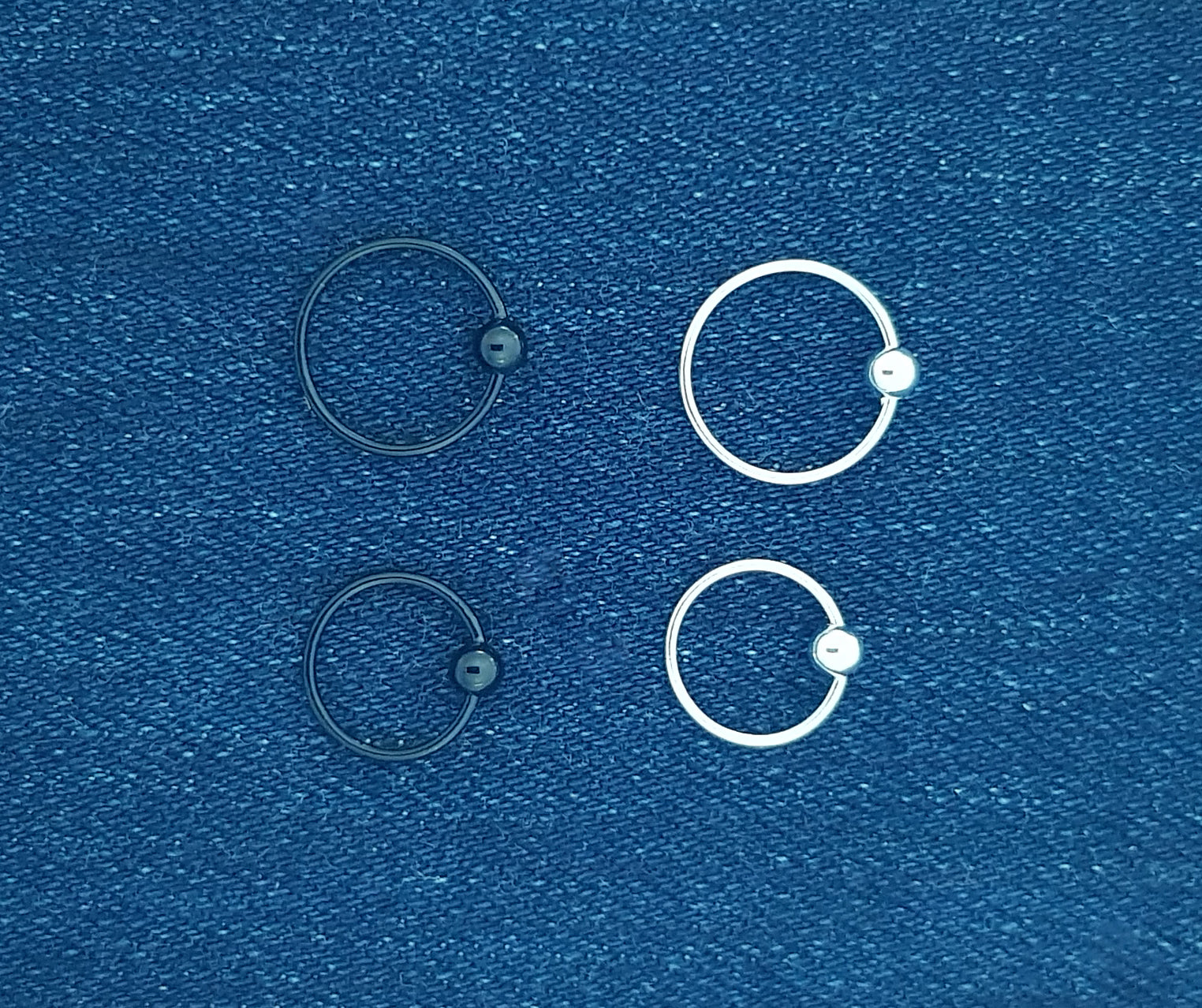 Sterling Silver Nose Rings with a Ball