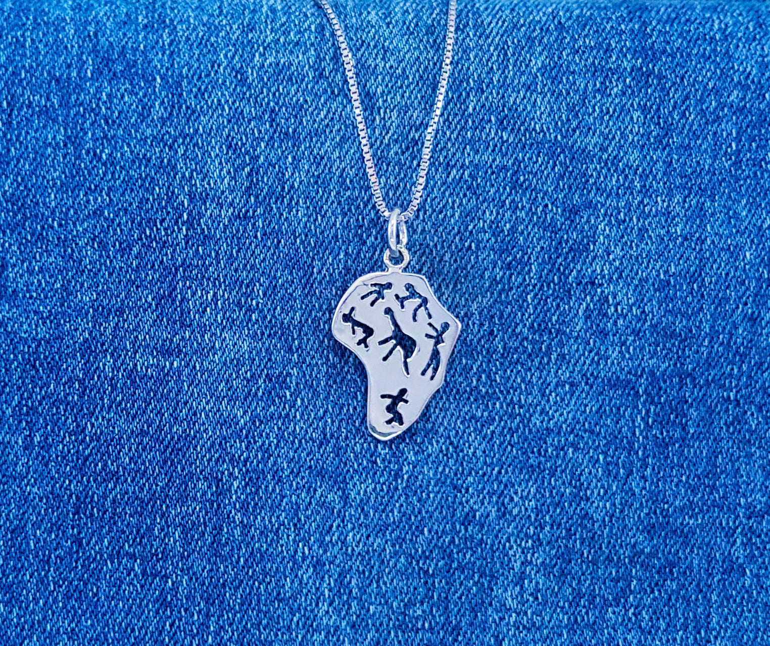 Sterling Silver Africa Pendant Charm 