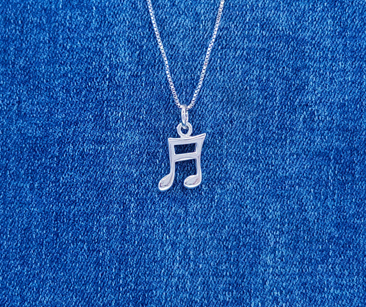 Sterling Silver Music Note Pendant Charm