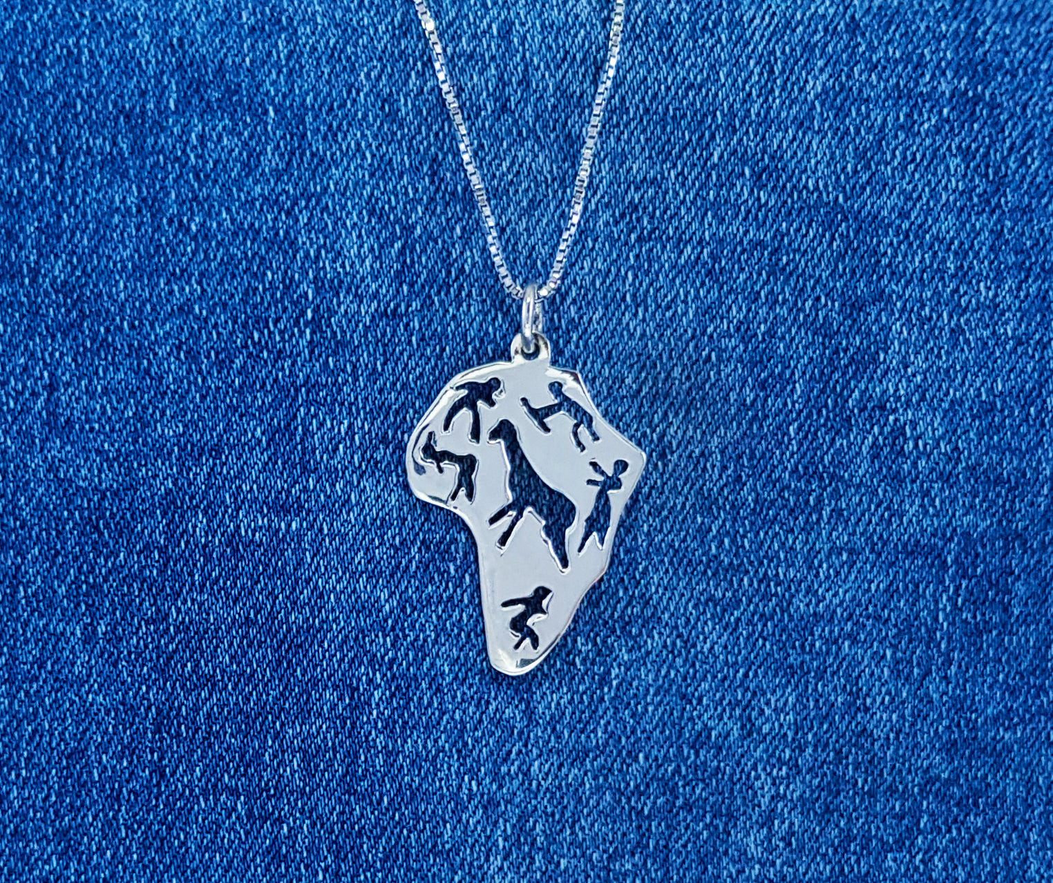 Sterling Silver Africa Pendant Charm 