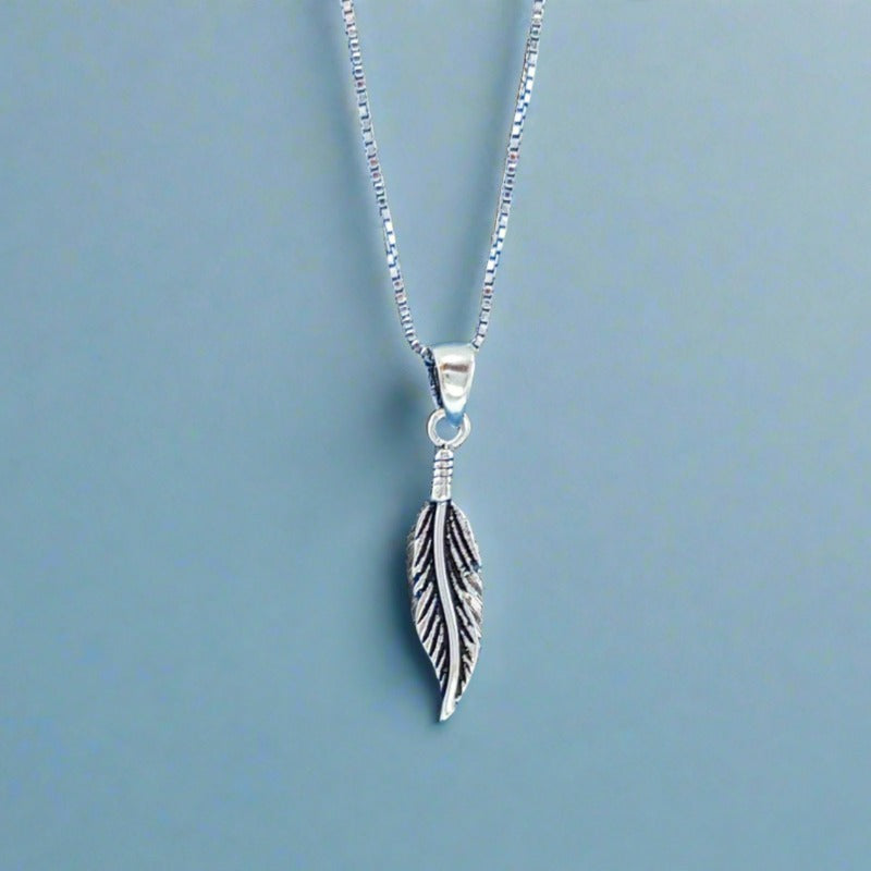 Sterling Silver Feather Pendant or Charm