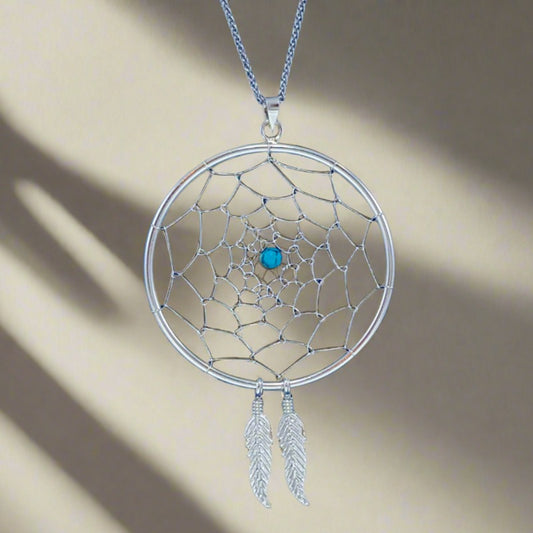 Sterling Silver Dream Catcher Pendant