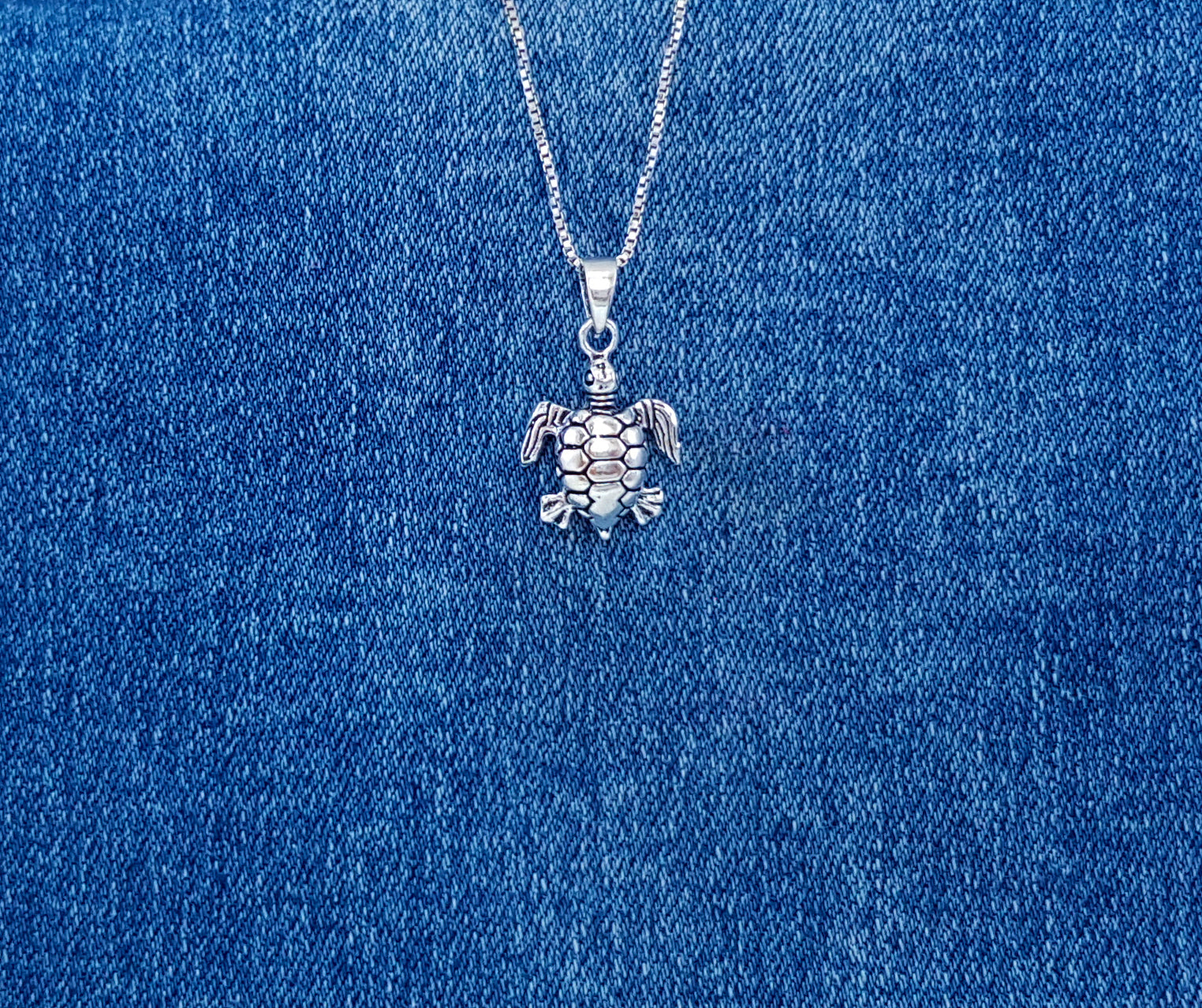Sterling Silver Turtle Pendant Charm 