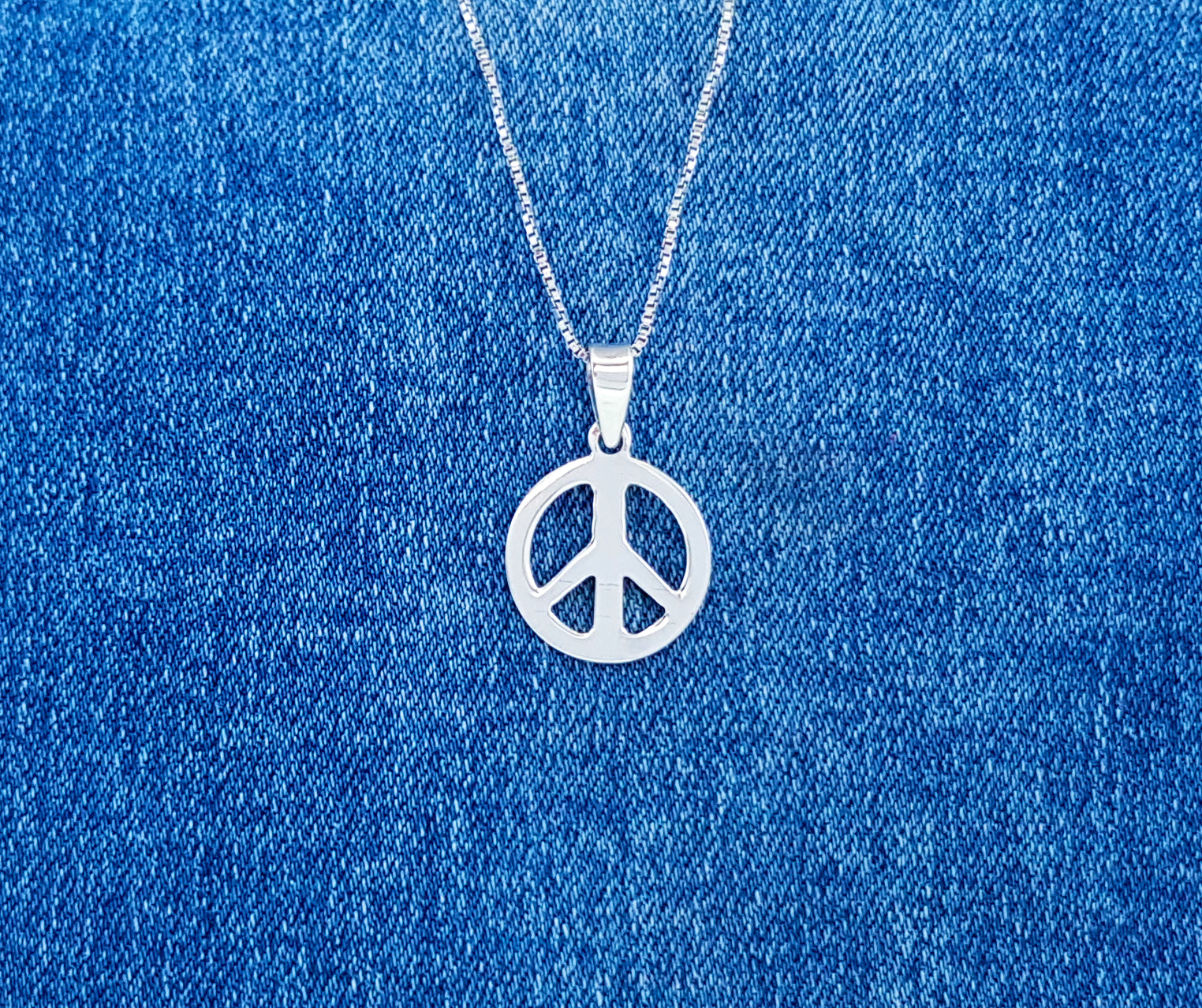 Sterling Silver Peace Sign Pendant or Charm