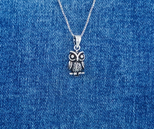 Sterling Silver Owl Charm / Pendant 
