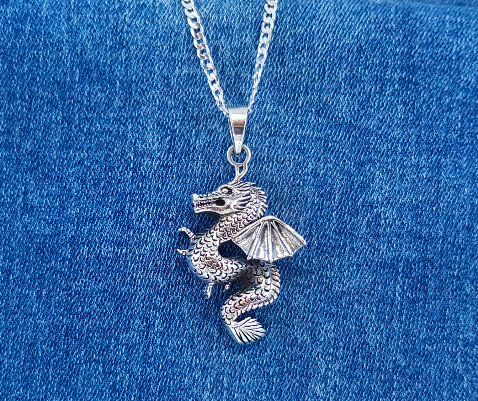 Sterling Silver Dragon Pendant by Silver Image Jewellery