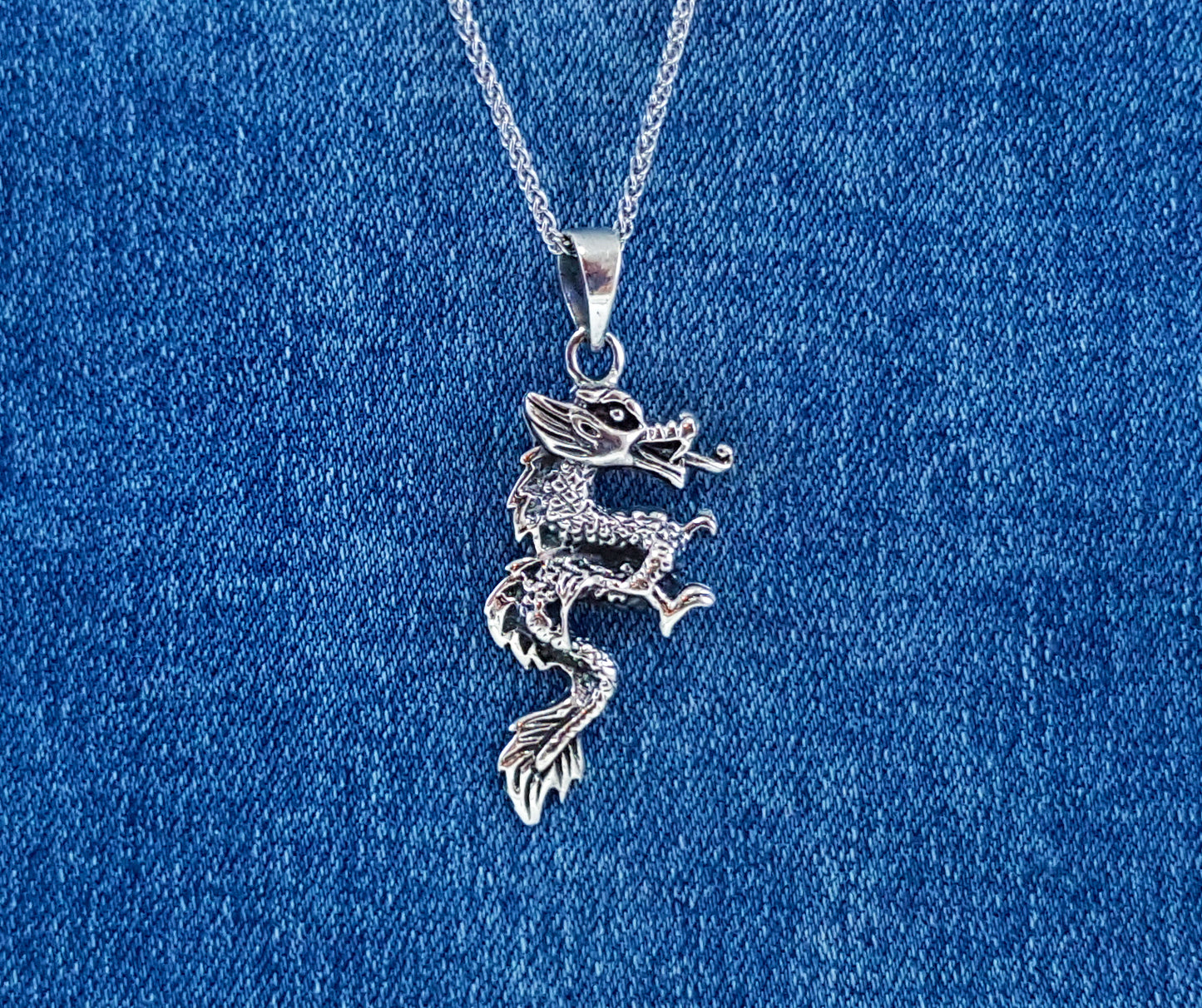 Sterling Silver Dragon Pendant by Silver Image Jewellery