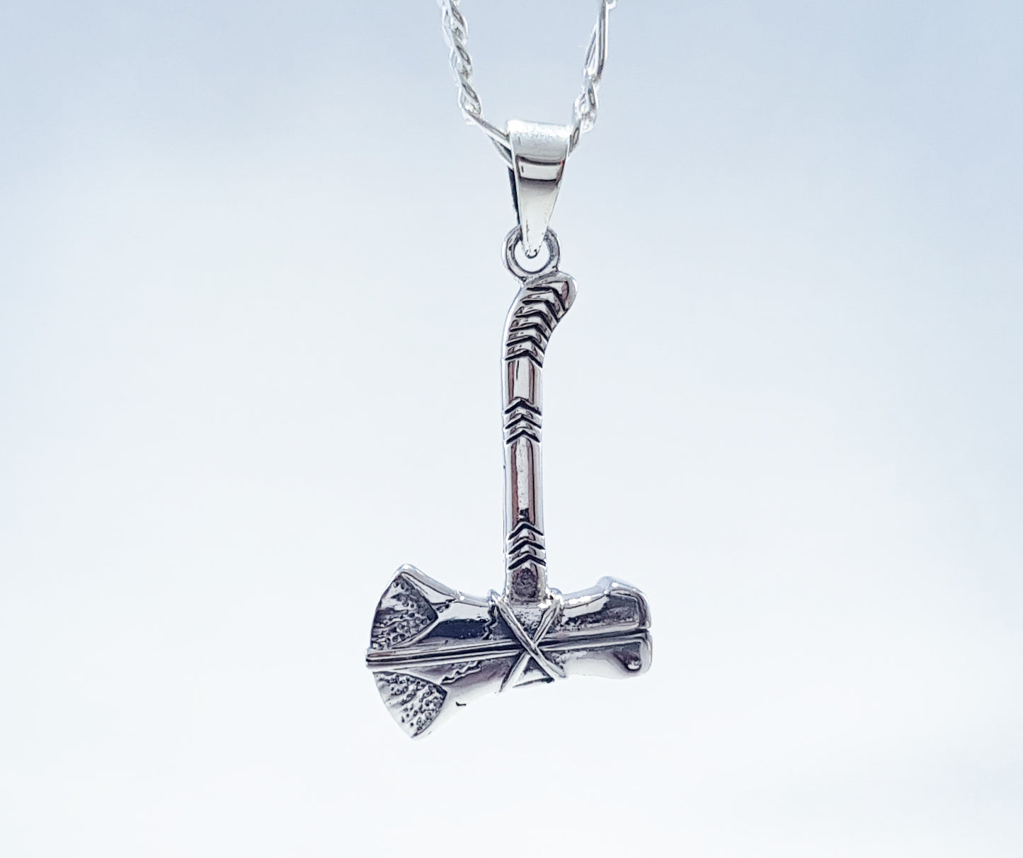 Sterling Silver Thor's Axe Pendant - Viking Mythology
