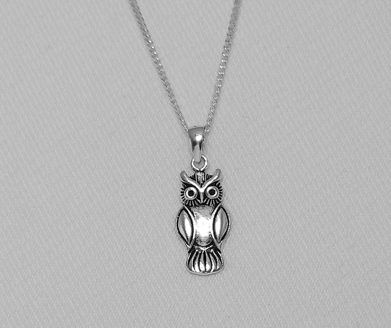 Sterling Silver Owl Charm / Pendant 