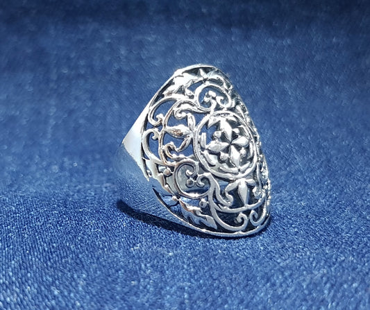 Sterling Silver Filigree Ring For Women