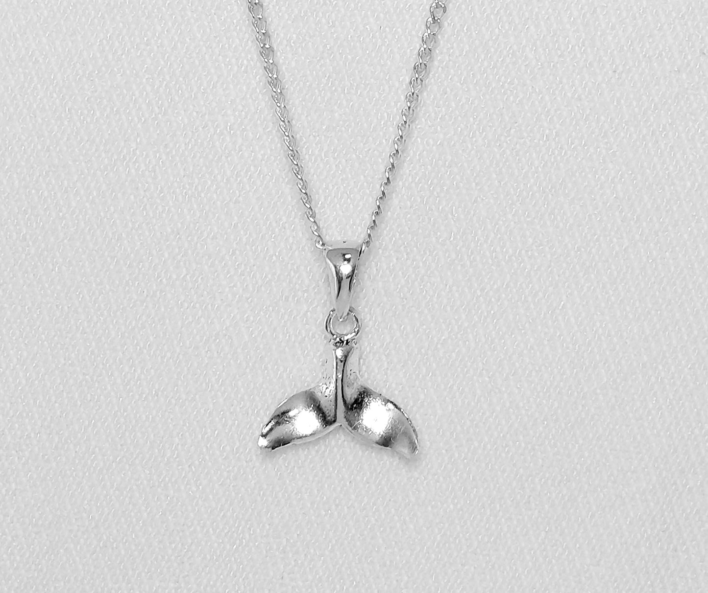 Sterling Silver Whale Tail Pendant 