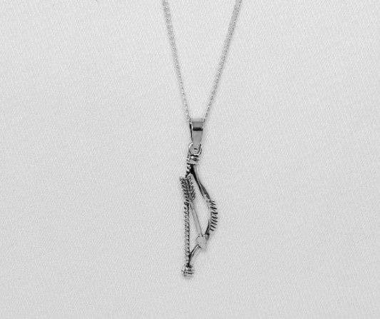 Sterling Silver Bow and Arrow Pendant