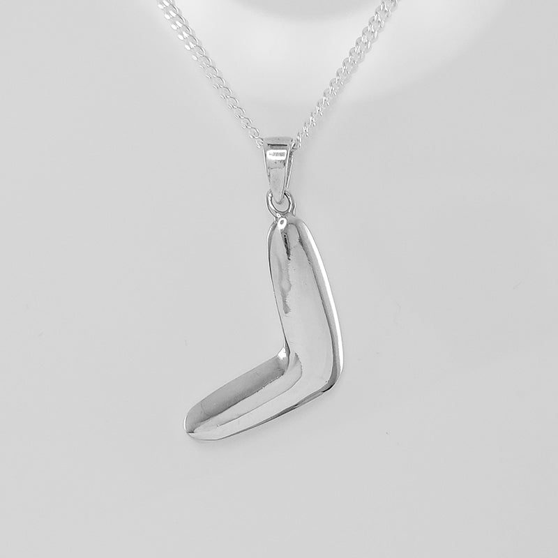  Sterling silver boomerang pendant