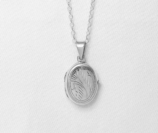 Sterling Silver Oval Locket - Small 