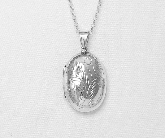 Sterling Silver Oval Locket - Large