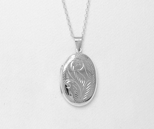 Sterling Silver Oval Locket - Large