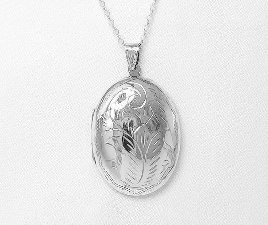 Sterling Silver Oval Locket - Large