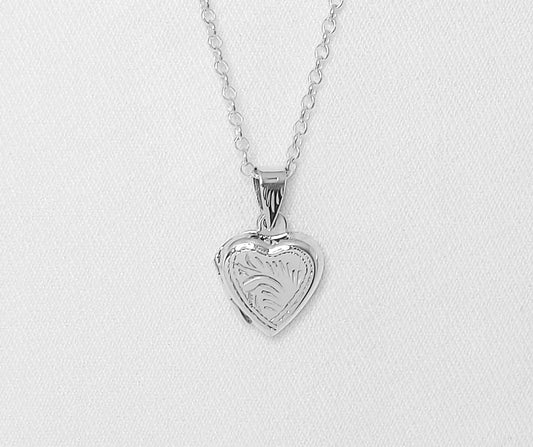 sterling silver heart locket.