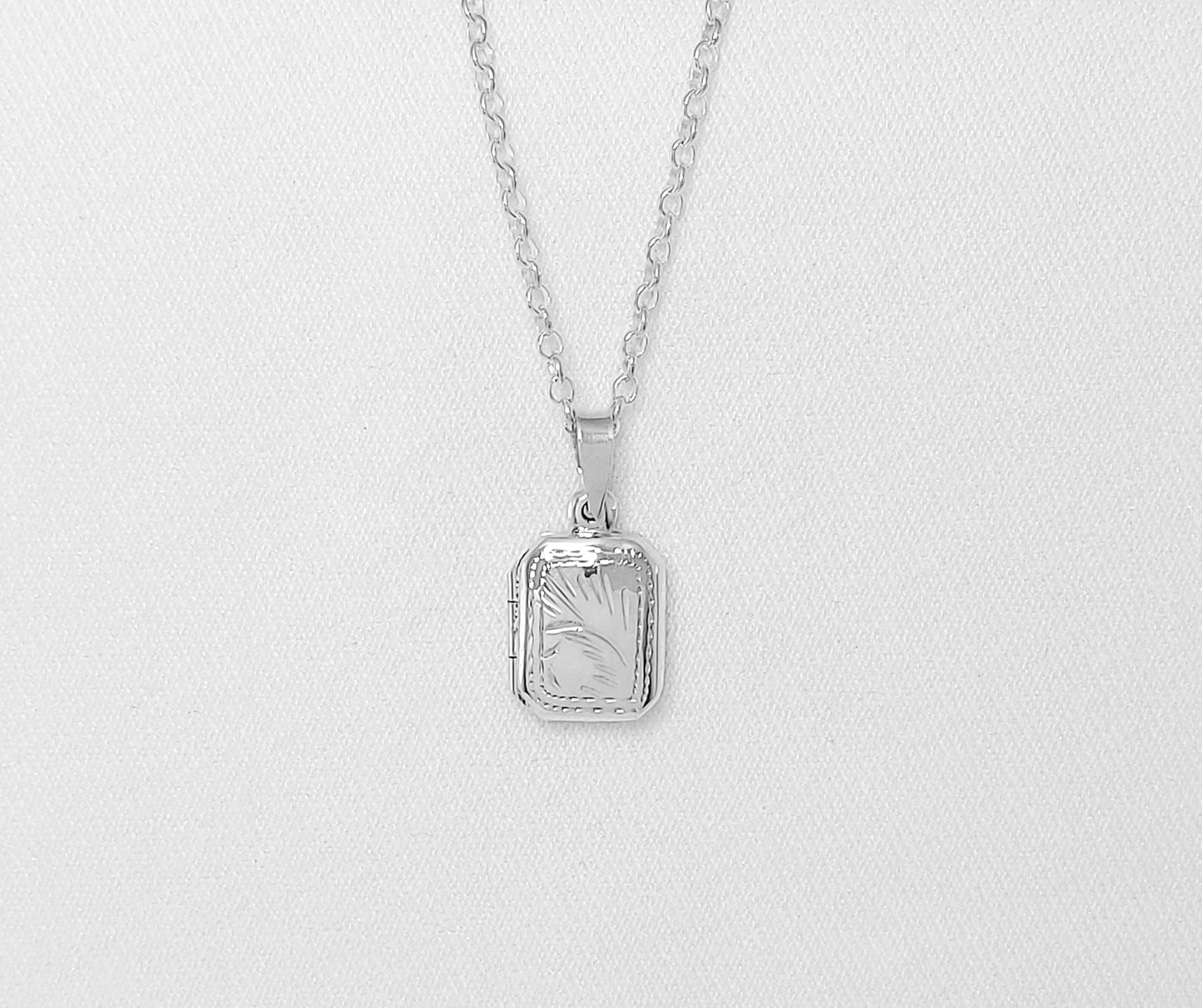 Sterling Silver Rectangle Locket with Engraving