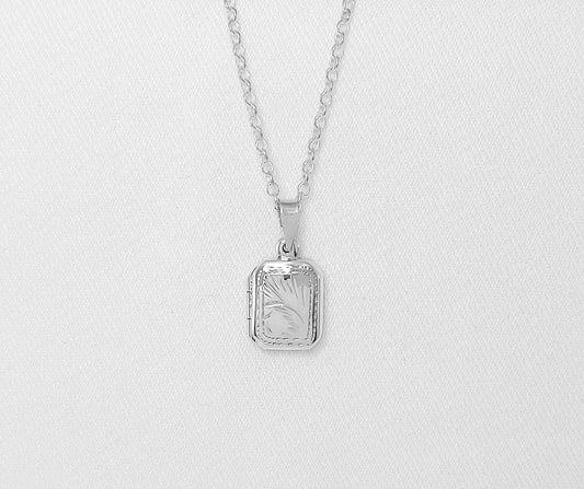 Sterling Silver Rectangle Locket with Engraving