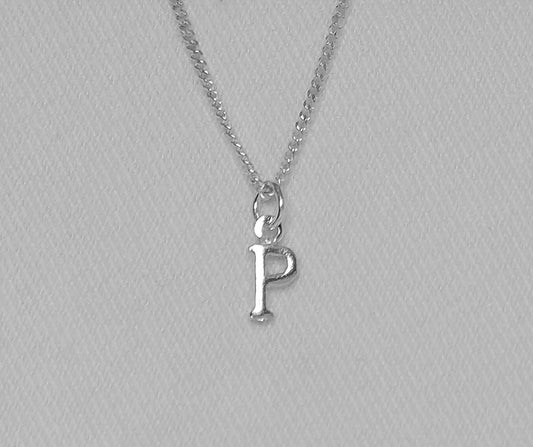 Sterling Silver P Initial Pendant