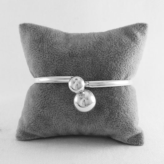 Sterling Silver Double Ball Bangle