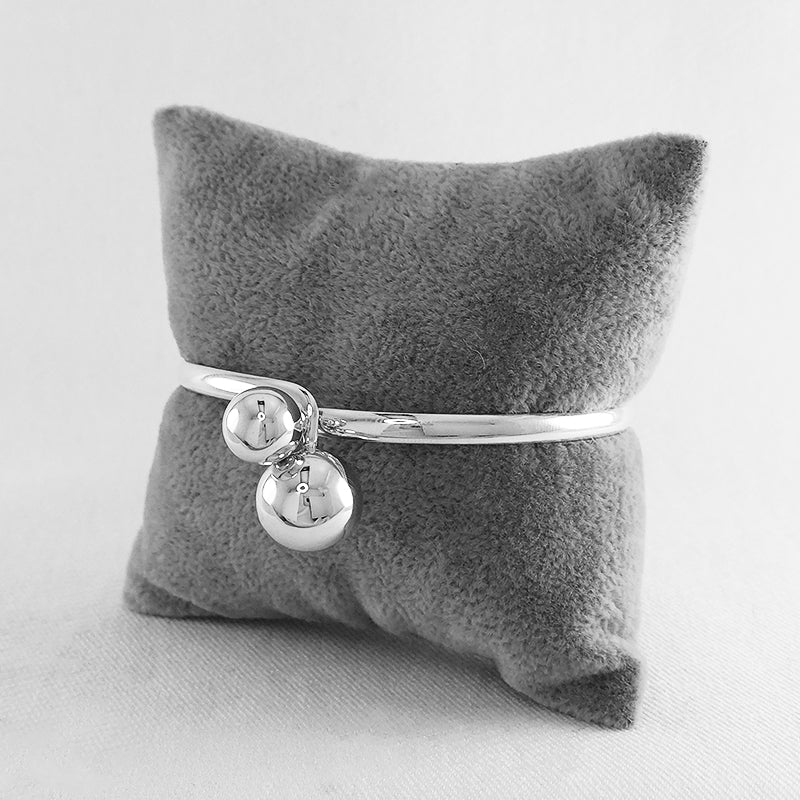 Sterling Silver Double Ball Bangle