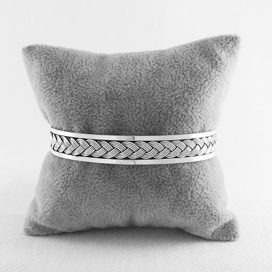 Sterling Silver Intricate Cuff Bangle For Men