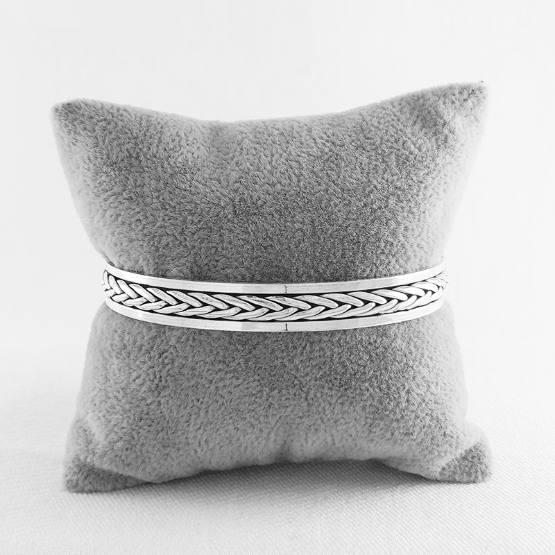 Sterling Silver Cuff Bangle - Bali Design