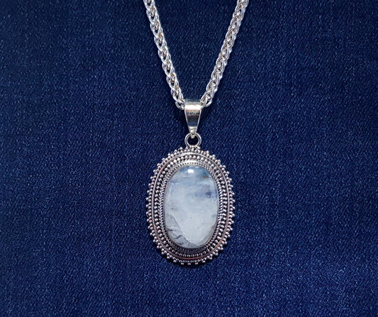 Sterling Silver Moonstone Pendant 