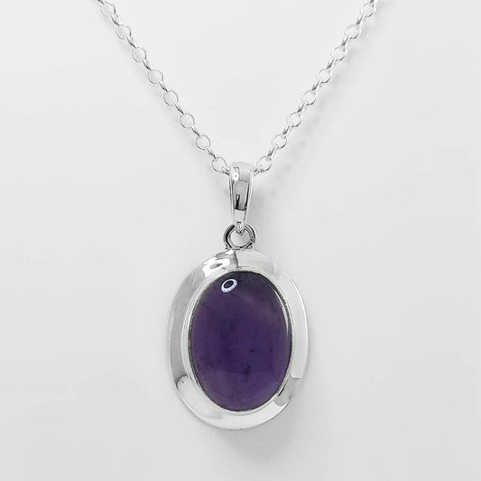 Sterling Silver Amethyst Pendant with a silver chain