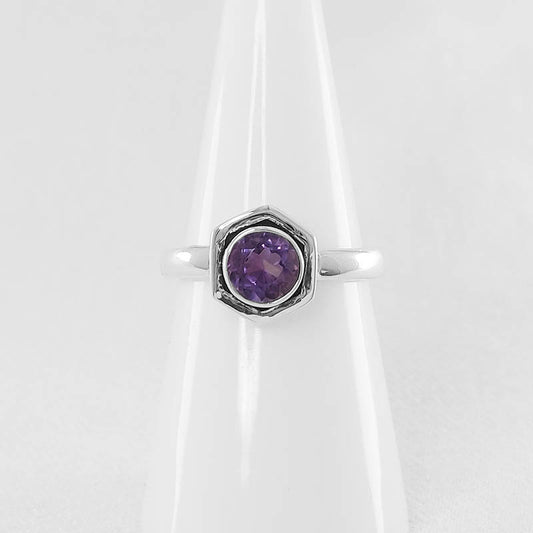 Handcrafted Silver Amethyst Ring