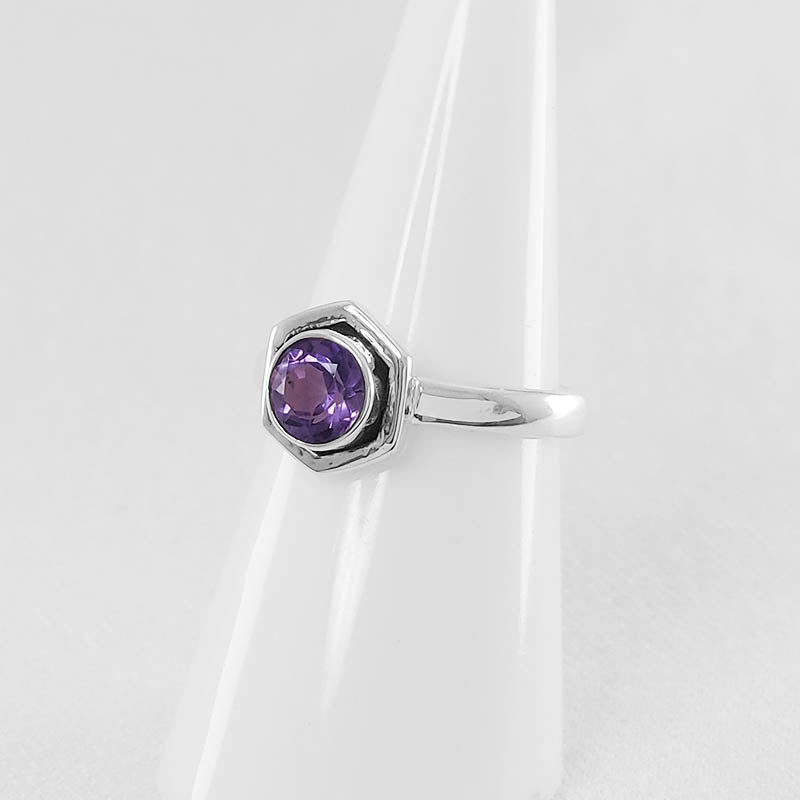 Handcrafted Silver Amethyst Ring