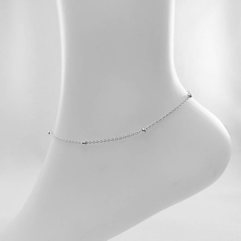 Sterling Silver Ankle Chain - Ball Bead Design