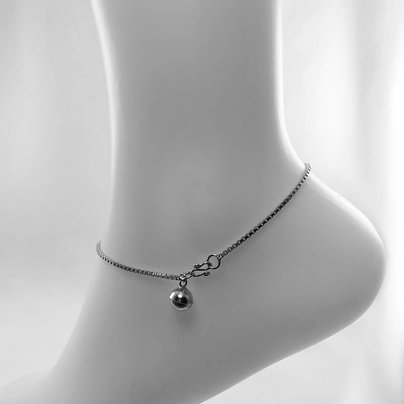 Sterling Silver Ankle Chain - Cubic Zirconia Stones