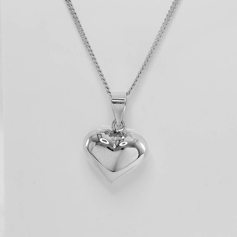 sterling silver bubble heart pendant