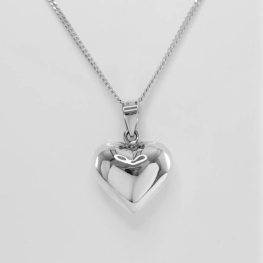 Extra Large Silver Bubble heart pendant