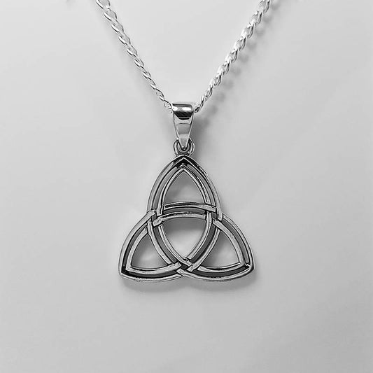 Sterling silver Celtic Triquetra Pendant with a silver chain 