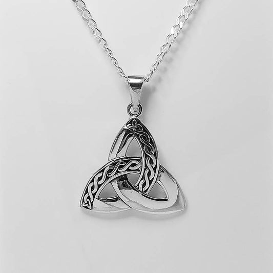 Sterling silver Triquetra pendant with a silver chain