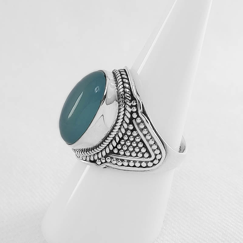 Sterling Silver Chalcedony Stone Ring