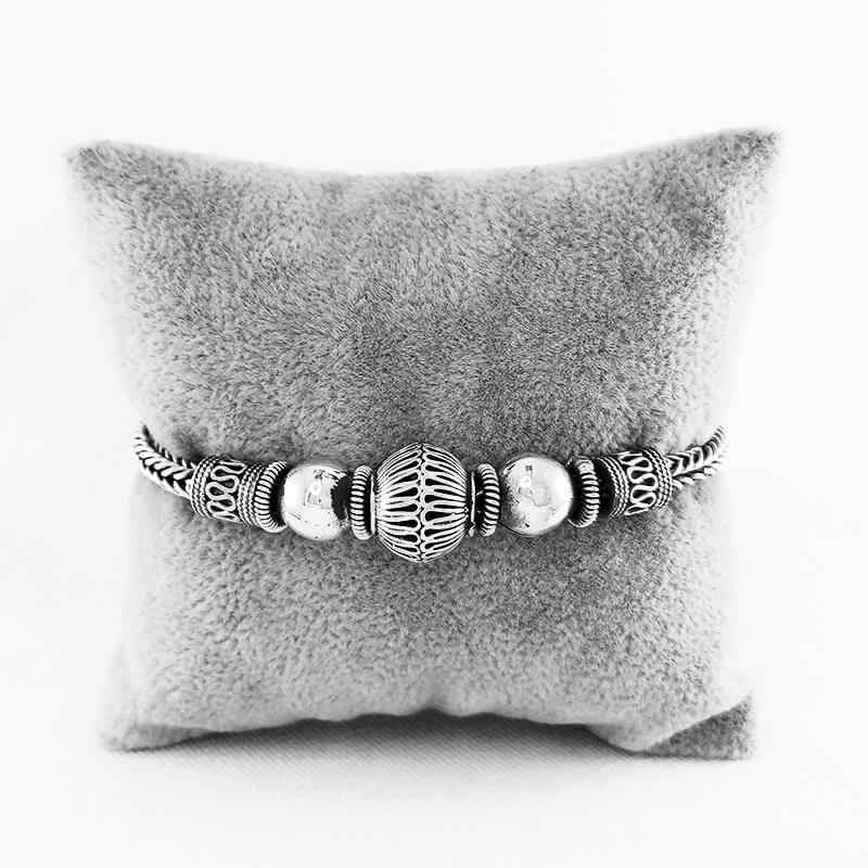 Sterling Silver Textured Balinese Cable Bracelet
