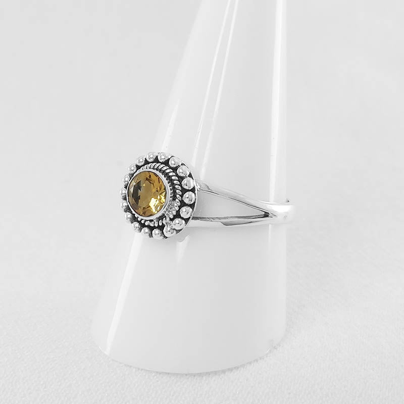 Silver citrine Gemstone Ring - Made with Sterling Silver