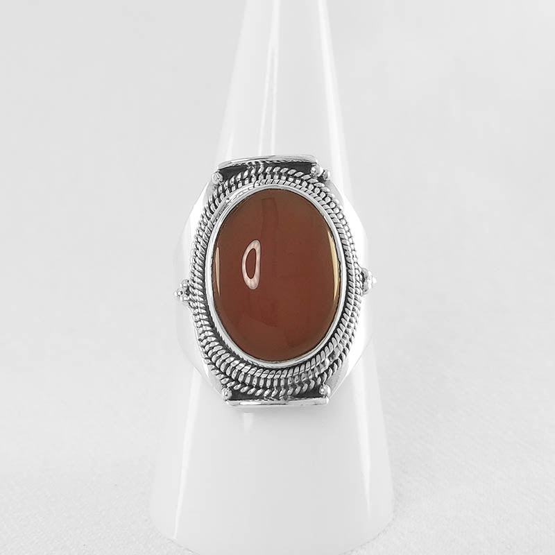 Carnelian gemstone ring - made with sterling silver